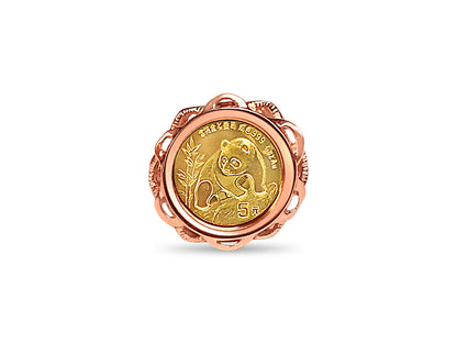 Fancy Ladies Solid White/Yellow/Rose Gold Handmade Coin Ring , Chinese Panda Bear Coin ,