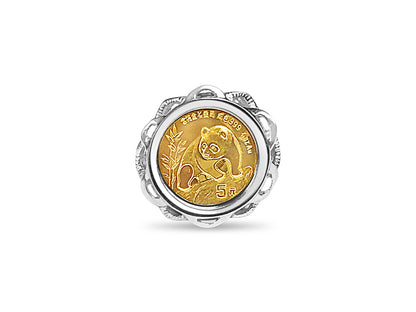 Fancy Ladies Solid White/Yellow/Rose Gold Handmade Coin Ring , Chinese Panda Bear Coin ,