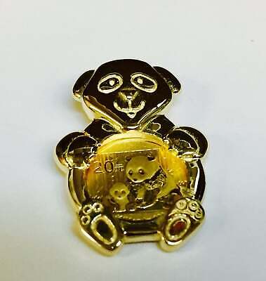 Panda Bear Solid White/Yellow/Rose Gold Handmade Coin Pendant , Chinese Panda Bear Coin ,