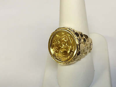 Nugget Solid White/Yellow/Rose Gold Handmade Coin Ring,