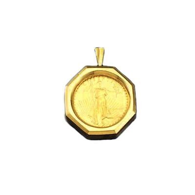 Fancy Solid White/Yellow/Rose Gold Handmade Coin Pendant , 1/10oz Coin ,