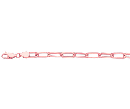 Paperclip Solid White/Yellow/Rose Gold Handmade Bracelet , 6mm, 6.5-10 Inch