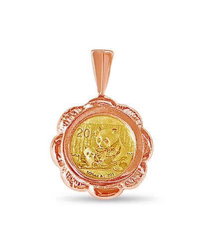 Fancy Solid White/Yellow/Rose Gold Handmade Coin Pendant , Chinese Panda Bear Coin ,