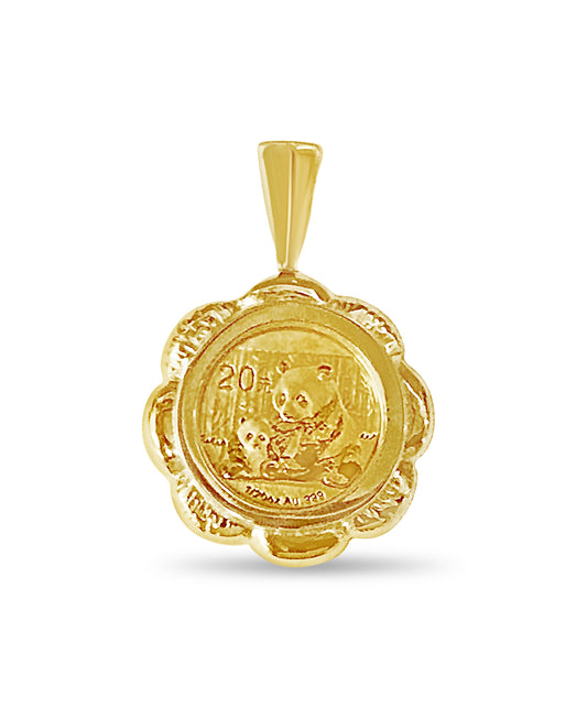 Fancy Solid White/Yellow/Rose Gold Handmade Coin Pendant , Chinese Panda Bear Coin ,