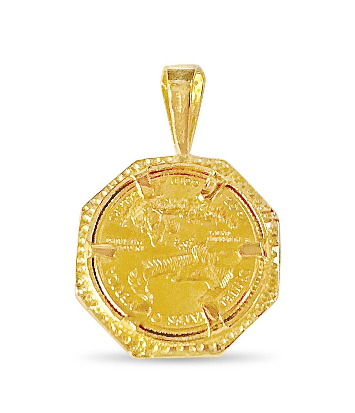 Fancy Solid White/Yellow/Rose Gold Handmade Coin Pendant , 1/4oz Coin ,