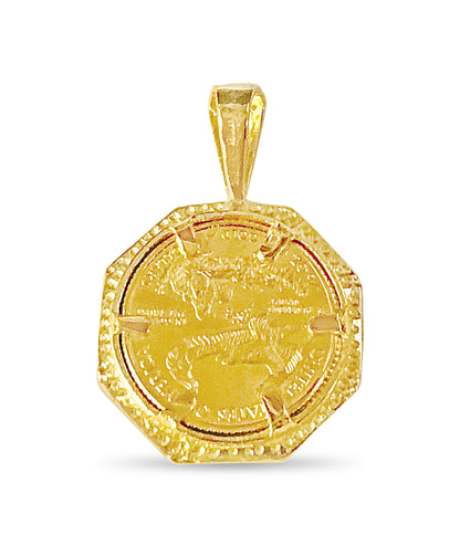 Fancy Solid White/Yellow/Rose Gold Handmade Coin Pendant , 1/4oz Coin ,