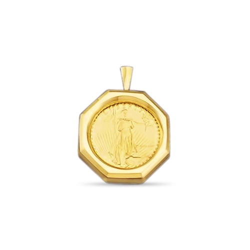 Fancy Solid White/Yellow/Rose Gold Handmade Coin Pendant , 1oz Coin ,