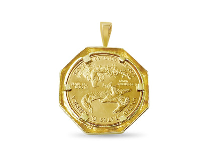 Fancy Solid White/Yellow/Rose Gold Handmade Coin Pendant , 1oz Coin ,