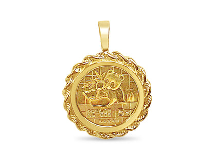 Fancy Solid White/Yellow/Rose Gold Handmade Coin Pendant , Chinese Panda Bear Coin ,