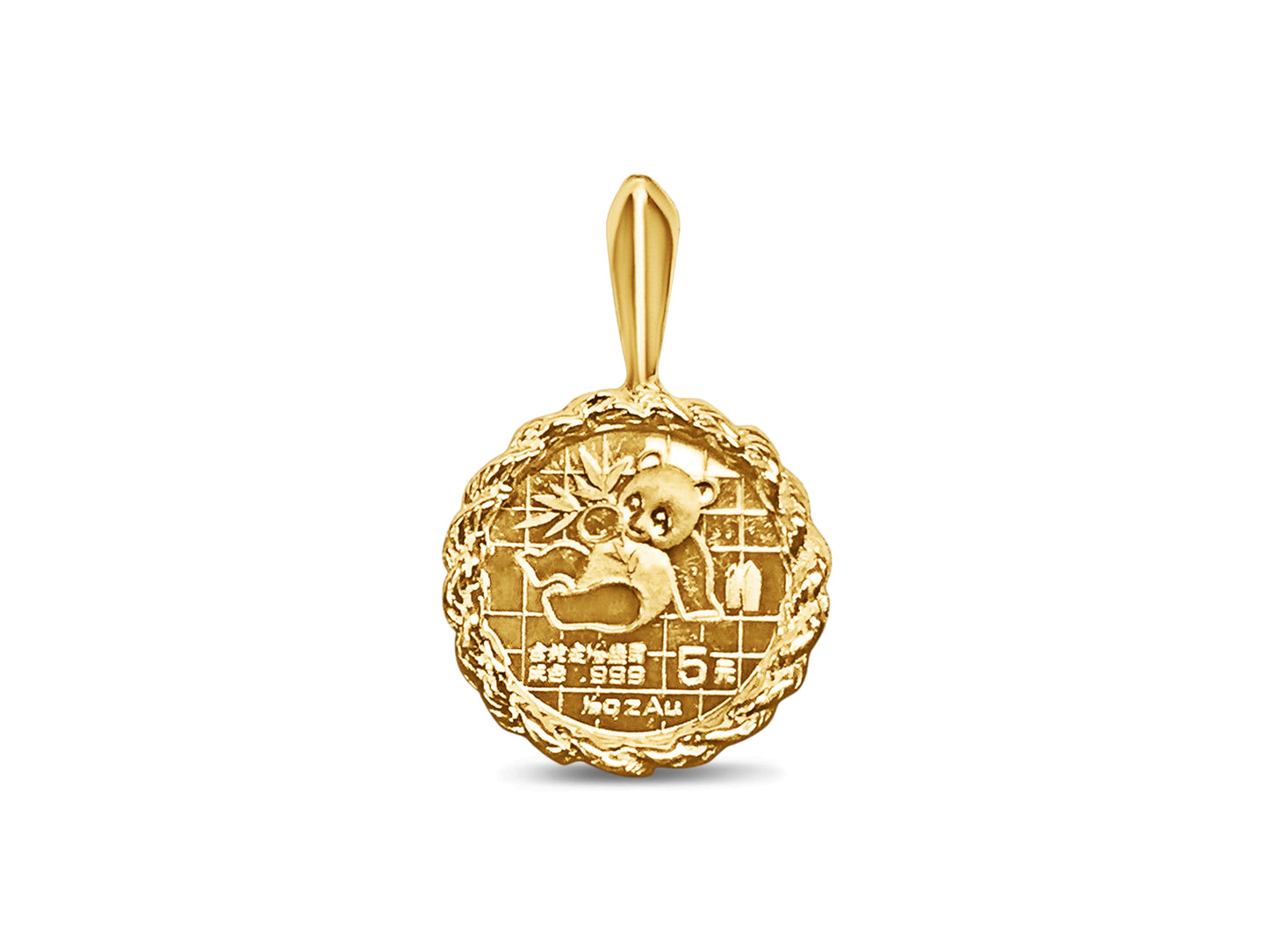 Fancy Solid White/Yellow/Rose Gold Handmade Coin Pendant , Chinese Panda Bear Coin ,