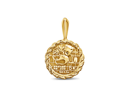 Fancy Solid White/Yellow/Rose Gold Handmade Coin Pendant , Chinese Panda Bear Coin ,