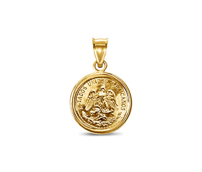 Classic Solid White/Yellow/Rose Gold Handmade Coin Pendant , Dos Pesos Coin ,