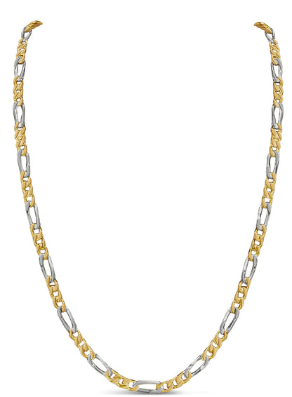 Figaro Solid White/Yellow/Rose Gold Handmade Necklace , 5mm, 16-30 Inch