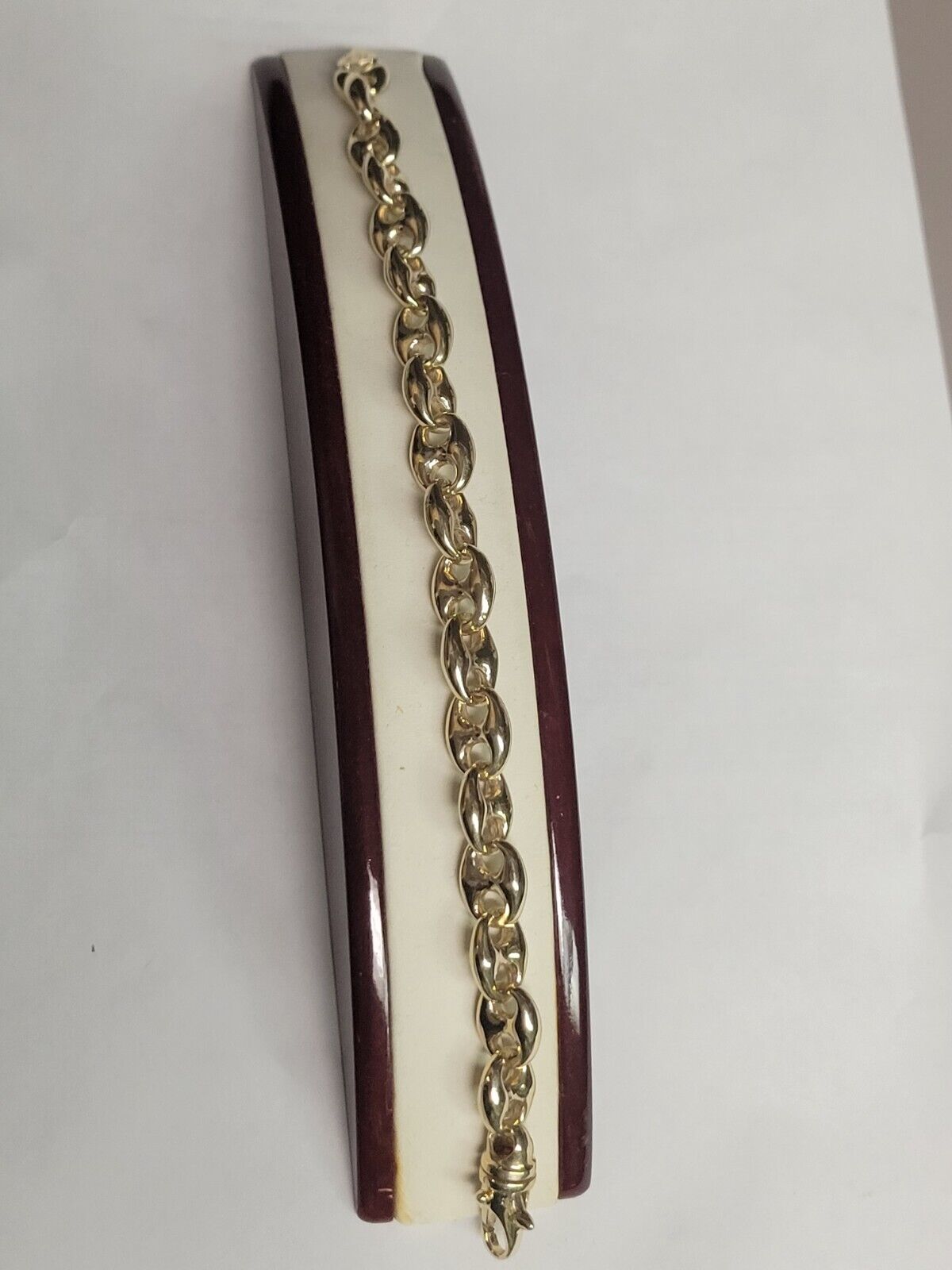 Anchor Mariner Solid White/Yellow/Rose Gold Handmade Bracelet , 9mm, 6.5-10 Inch