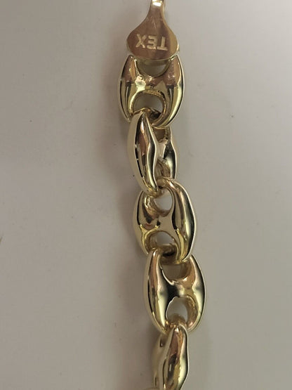 Anchor Mariner Solid White/Yellow/Rose Gold Handmade Bracelet , 9mm, 6.5-10 Inch