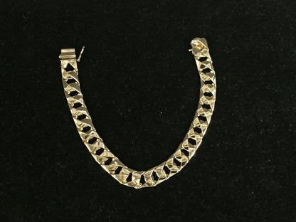 Curb Solid White/Yellow/Rose Gold Handmade Bracelet , 10mm, 6.5-10 Inch