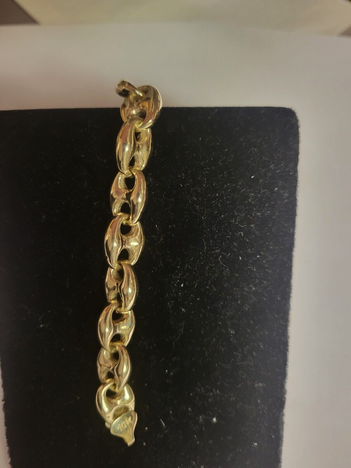 Anchor Mariner Solid White/Yellow/Rose Gold Handmade Bracelet , 9mm, 6.5-10 Inch