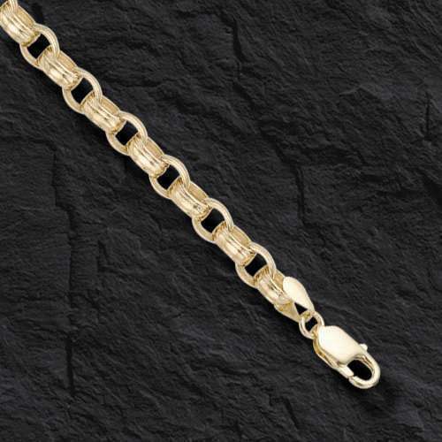 Rolo Cable Solid White/Yellow/Rose Gold Handmade Necklace , 7mm, 16-30 Inch