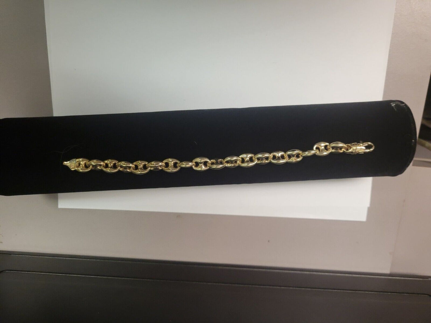 Anchor Mariner Solid White/Yellow/Rose Gold Handmade Bracelet , 9mm, 6.5-10 Inch