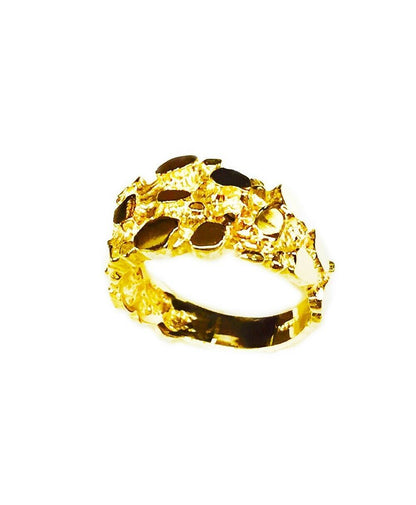 Fashion Nugget Solid White/Yellow/Rose Gold Handmade Ring ,